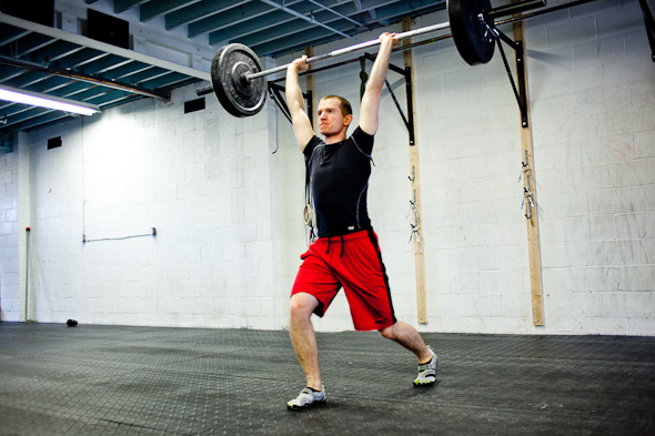 Me doing a jerk of 135lbs.